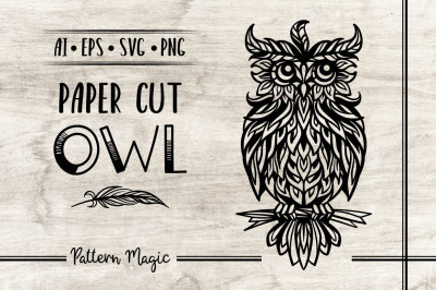 Paper cut owl