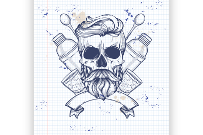 Sketch&2C; barman skull