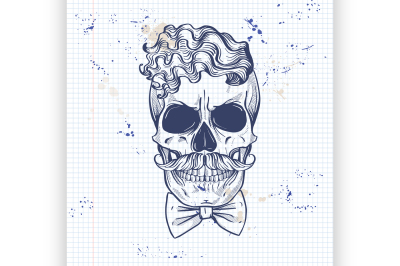 Sketch&2C; barman skull