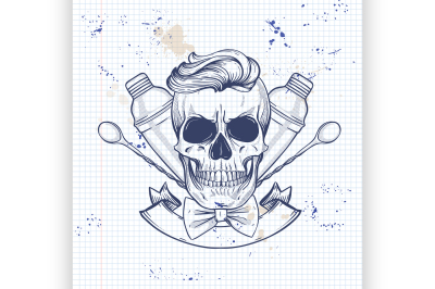 Sketch&2C; barman skull