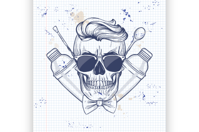 Sketch&2C; barman skull