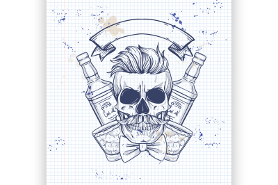 Sketch&2C; barman skull