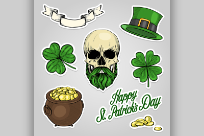 Stickers set for Saint Patricks Day