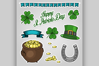 Stickers set for Saint Patricks Day