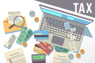 Tax calculation, financial report, accounting taxation consultation, p