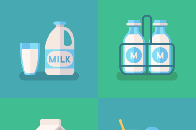 Fresh organic milk vector concept background with dairy products