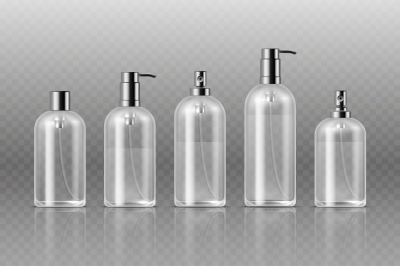 Transparent cosmetic perfume bottles with pump, cosmetic glass tube pa