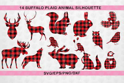 Buffalo Plaid SVG Bundle - Christmas Animal And Birds Svg