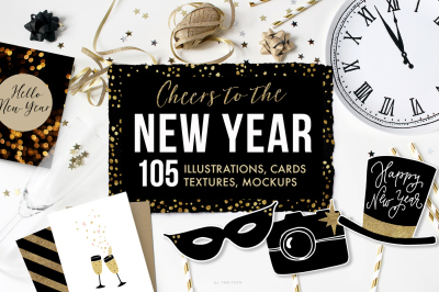 Cheers to the New Year graphic set