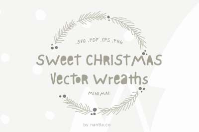 Download Free Download Sweet Christmas Vector Wreaths Free SVG DXF Cut File