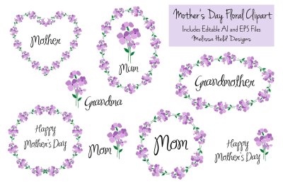 Mother's Day Floral Clipart