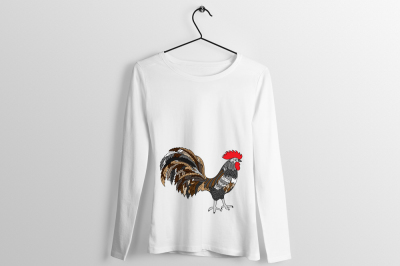 Rooster T-Shirt Design Illustration