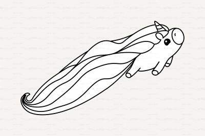 vector Cute outline unicorn
