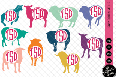 Sheep Svg, Monogram Svg, Circle Frames, Cuttable Design, Cut files, Si