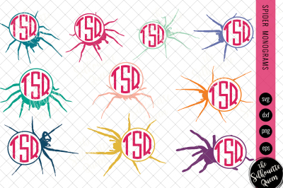 Spider Svg, Monogram Svg, Circle Frames, Cuttable Design, Cut files, S