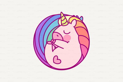 vector Cute rainbow unicorn