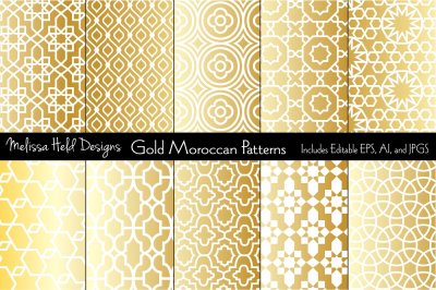Metallic Gold Moroccan Patterns