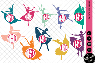 Ballet Svg Monogram&2C; Circle Frames&2C; Cuttable Design&2C; Cut files&2C; Silhou