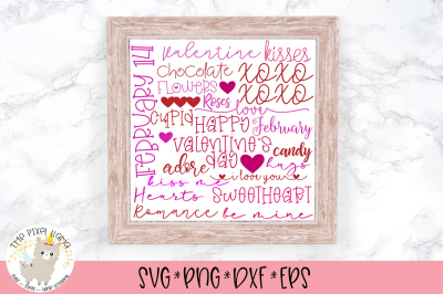 Valentine Word Art Subway SVG Cut File
