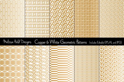 Copper & White Mod Geometrics