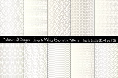 Silver & White Mod Geometrics