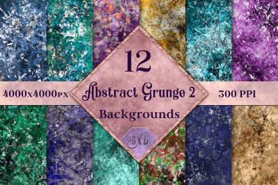 Abstract Grunge 2 Backgrounds - 12 Image Set