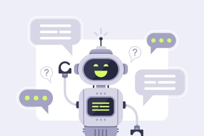 Chat bot messages. Smart chatbot assistant conversation, online custom