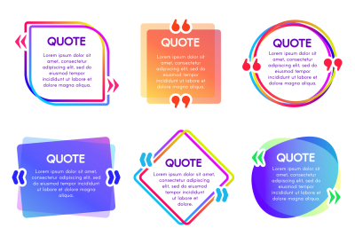 Quote box frame. Mention text frames, remark speech bubble and sentenc