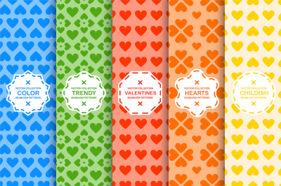Color seamless cute hurts patterns