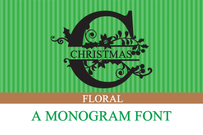 PN Christmas Floral Monogram Banner