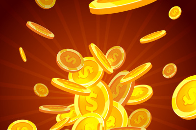 Money, gold coins vector abstract background