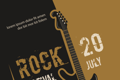 Retro grunge rock and roll&2C; heavy metal&2C; music festival vector poster 