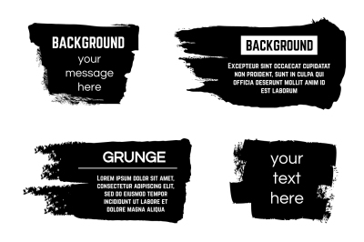 Inked black paint brushed rectangle boxes and frames vector stock