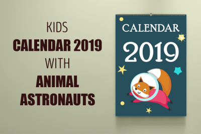 Space calendar animal austronauts