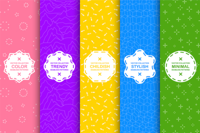 Colorful seamless stylish patterns