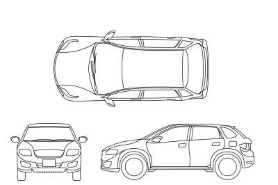 Offroad suv auto outline vector vehicle