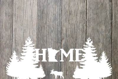 Minnesota home moose and trees