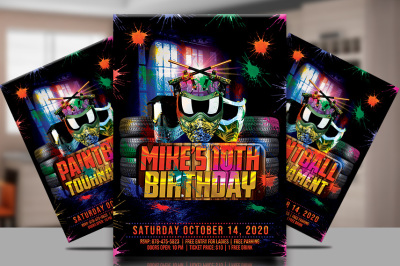 Paintball Game Party Flyer Template