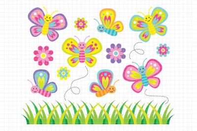 Lovely Butterflies-Digital Clipart (LES.CL12)