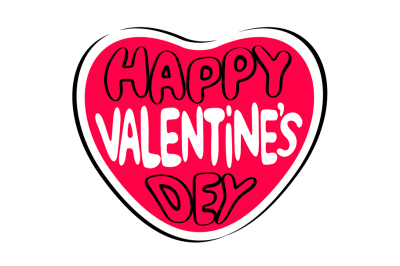 Happy Valentine's Day Lettering Text