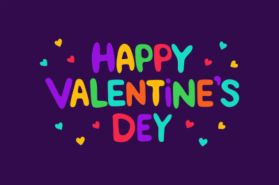 Happy Valentine's Day Lettering Text