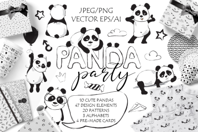 Panda Party cute set