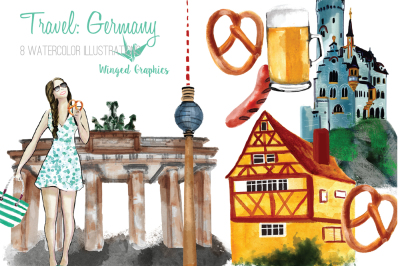 GERMANY: watercolor travel illustrations 
