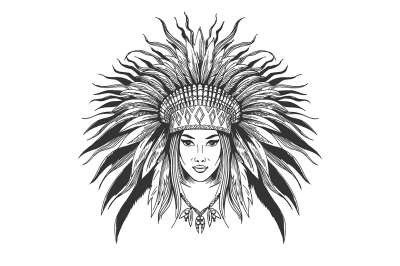 Young Girl in War Bonnet