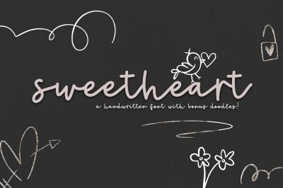 Sweetheart - Handwritten Script + Bonus Doodles