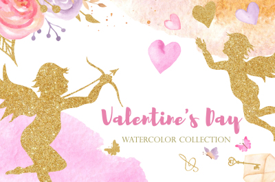 Valentines Day Watercolor collection