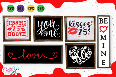 Valentine wood signs svg valentines day for crafter