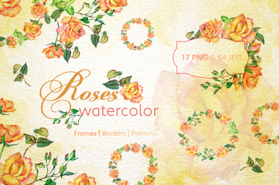 Roses Watercolor Yellow png