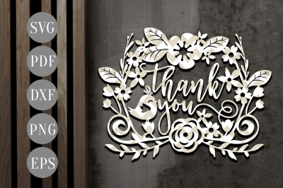 Download Download Thank You Wreath SVG, Papercut Template, House ...