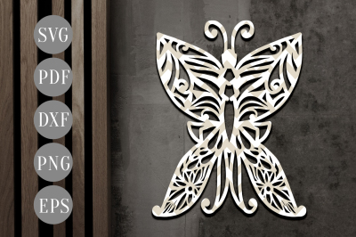 Butterfly Papercut Template&2C; Spring Decor SVG&2C; DXF&2C; PDF